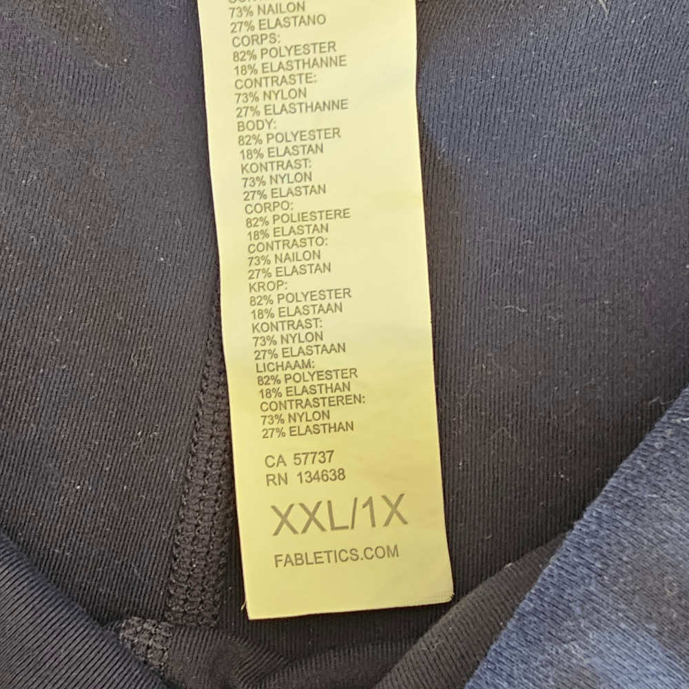 Fabletics PureLuxe High Waisted Flare Pants Navy Blue Side Pockets XXL 1X Yoga - Picture 4 of 9